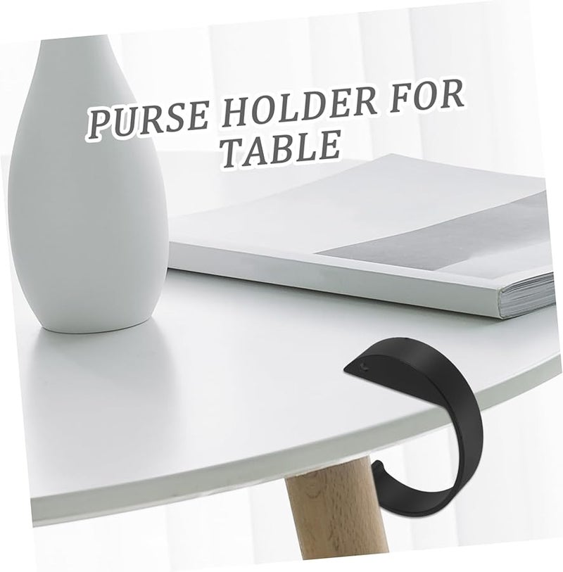 2 Pack Heavy Duty Table Hook For Purse Backpack And Bag Holder Black - Image 3